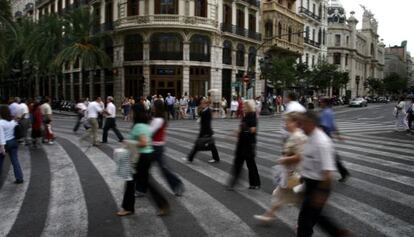 La Plaza del Ayuntamiento de Valencia en el Día Europeo sin Coches.