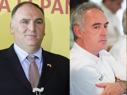 De izquierda a derecha: los chefs Jos&eacute; Andr&eacute;s y Ferran y Albert Adri&agrave;.