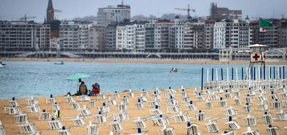 Vista de la playa de Ondarreta de San Sebastián.