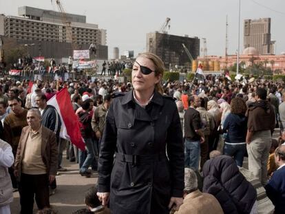 La periodista Marie Colvin, en la plaza Tahrir, en el Cairo, en una foto de archivo. 