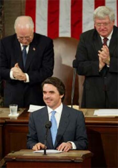 José María Aznar, en la tribuna de oradores del Congreso de Estados Unidos.