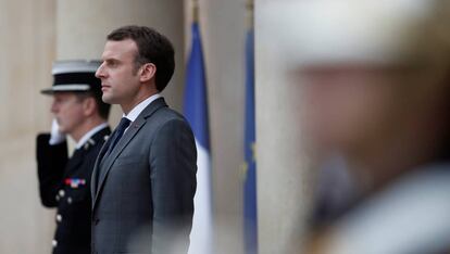 El presidente franc&eacute;s, Emmanuel Macron, en el El&iacute;seo el pasado enero.
