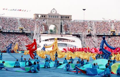 Un dels moments de la cerimònia inaugural dels Jocs Olímpics, el 25 de juliol del 1992.