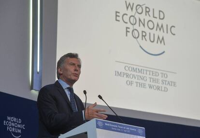 Mauricio Macri en el Foro Econ&oacute;mico Mundial celebrado en Buenos Aires.