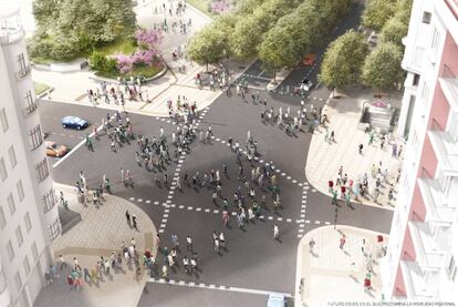 Recreación de la futura plaza de España tras su reforma.