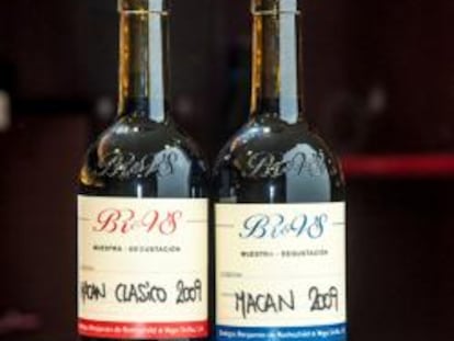 Botellas de Macán elaboradas por Vega Sicilia.