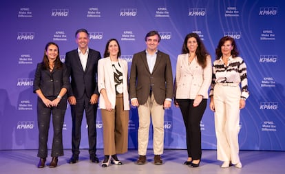 Los socios de auditoría de KPMG Marta Fernández Molas, Alexandre Haase, Marta Contreras, David Hernaz (socio responsable), Beatriz Sánchez y Ana San Millán. Imagen cedida por la firma.