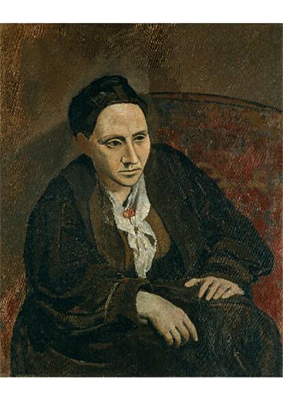 <i>Gertrude Stein</i>, retrato pintado por Pablo Picasso en 1906 que muestra su obsesión con Ingres.