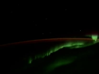 Así se ve la aurora boreal desde el espacio