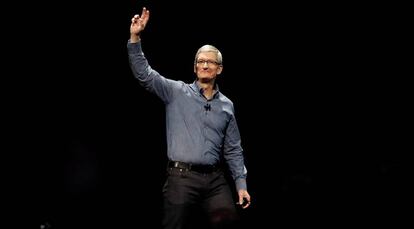 Lanzamiento del iPhone 7 en la Keynote de Apple. En la imagen, Tim Cook.
