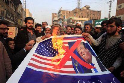 Protestas contra Trump este viernes en Peshawar, Pakist&aacute;n