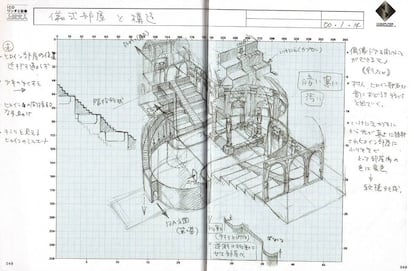 Un esquema de Fumito Ueda para su videojuego 'ICO'.