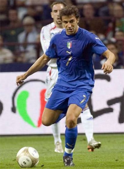 Del Piero, durante un partido con la selección italiana