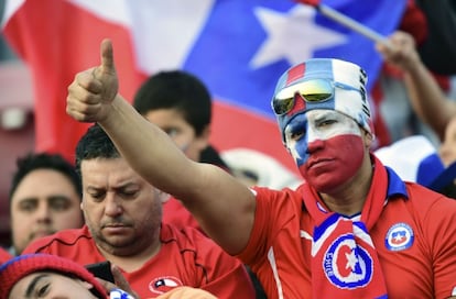 Seguidores chilenos en los prolegómenos del partido