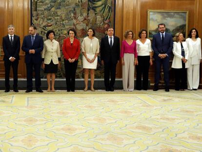 Los nuevos ministros designados por Pedro Sánchez.