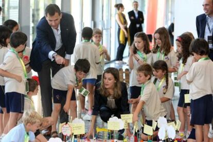 Los Príncipes don Felipe y Doña Letizia esta tarde en la Fundación Príncipe de Girona previa a la inauguración del Fórum Impulsa.