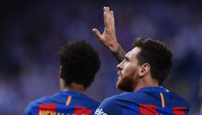 Messi y Neymar, en el &uacute;ltimo partido del Bar&ccedil;a ante el Alav&eacute;s. 