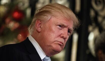 Donald Trump em uma entrevista coletiva na Flórida dia 28 de dezembro.