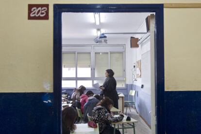 Una clase del instituto Isaac Albéniz de Badalona.