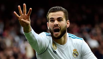 Nacho durante un partido esta temporada.