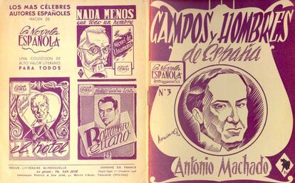 Portadas de la colección La Novela Española, un mensual (1947.1949) editada por la Librairie des Editions Espagnoles de Toulouse.