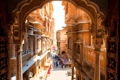 Una calle en la ciudad de Jaisalmer, en la India.