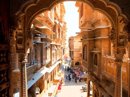 Una calle en la ciudad de Jaisalmer, en la India.