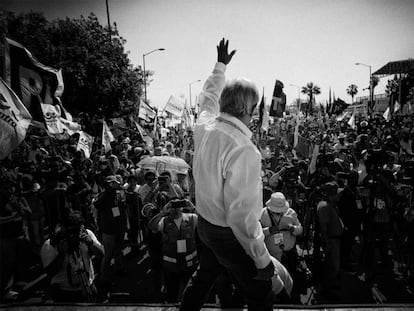 López Obrador durante su campaña en 2018.