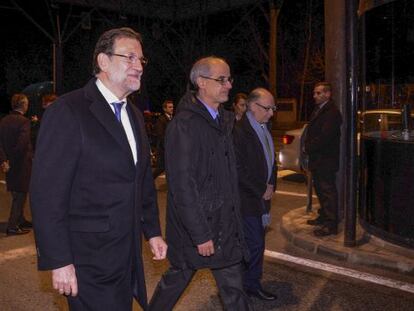 Rajoy, Martí i Montoro travessant la frontera d'Andorra.