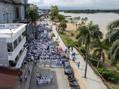 Una manifestación para pedir la liberación de Jefferson Murillo y Blyderson Arboleda, el pasado 11 de enero.