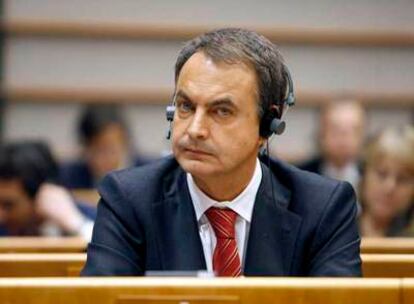 José Luis Rodríguez Zapatero, durante el debate sobre el futuro de la UE celebrado en Bruselas.