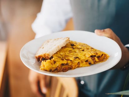 Tortilla del restaurante La Maruca, en Madrid.