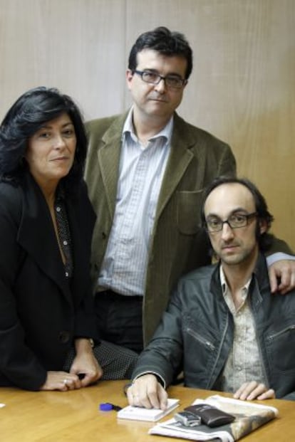 Almudena Grandes, Javier Cercas y Agust&iacute;n Fern&aacute;ndez Mallo, en 2010.