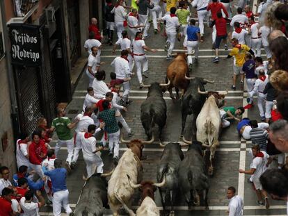 Un encierro de Sanfermines. 