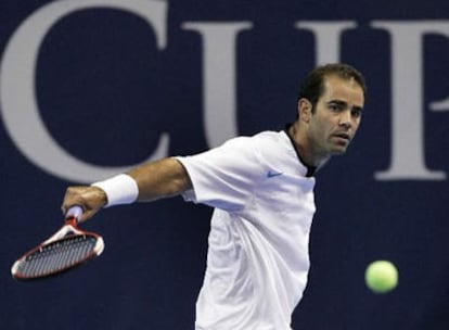 Sampras, en un lance del partido en Boston