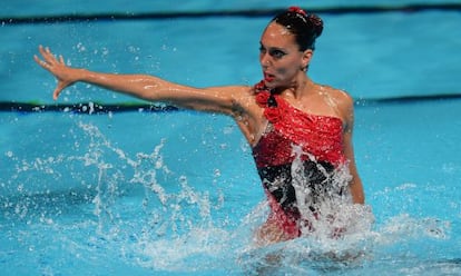 Margalida Crespí, en una competició amb Espanya.