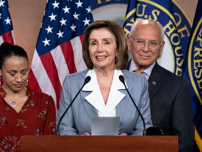 Nancy Pelosi, en una rueda de prensa en el Capitolio.