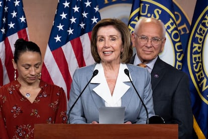 Nancy Pelosi, en una rueda de prensa en el Capitolio.