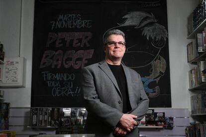 Peter Bagge, en la librería Generación X, en Madrid.