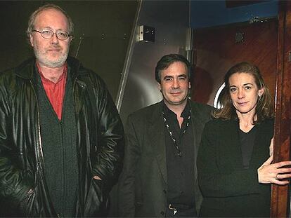 Pedro Barbadillo, José Ramón Rodríguez y Pilar Manjón, durante la presentación de la película.