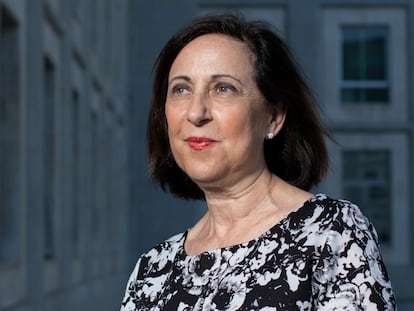 Margarita Robles, ministra de Defensa, el pasado jueves en la sede de su departamento.