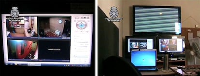 Aspecto del puesto de control por vídeo de los prostíbulos