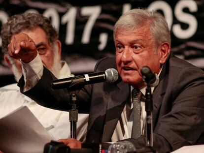 Andr&eacute;s Manuel L&oacute;pez Obrador, ayer en Los &Aacute;ngeles.