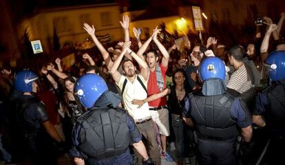 Imagen de las protestas celebradas el pasado fin de semana en Lisboa contra los nuevos recortes.