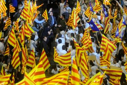 Artur Mas, en el mitin final de campaña esta noche en el Palau Sant Jordi de Barcelona.