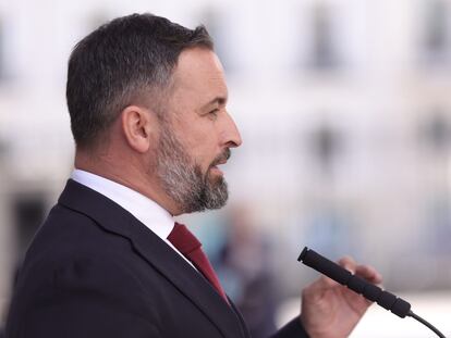 El presidente de Vox, Santiago Abascal, el pasado día 21 en el Congreso