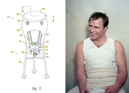O ator norte-americano criou este tambor que podia ser afinado por um tensor circular unido ao material que o cobria. A pessoa podia então aumentar ou diminuir a pressão, sintonizando diferentes registros musicais. <a href="https://patents.google.com/patent/US6812392?oq=Marlon+Brando" rel="nofollow" target="_blank">A patente é de 2001</a>.