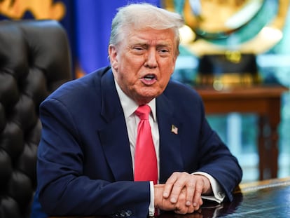 El presidente de Estados Unidos, Donald Trump, este jueves en el Despacho Oval.