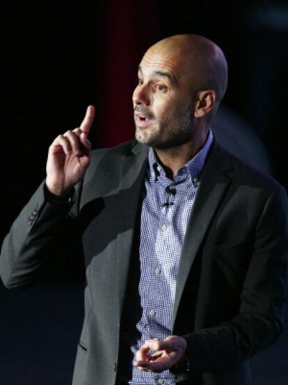 Guardiola, durante su discurso en el foro en México DF.