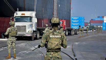 Elementos de la Secretaría de Marina en Tamaulipas.